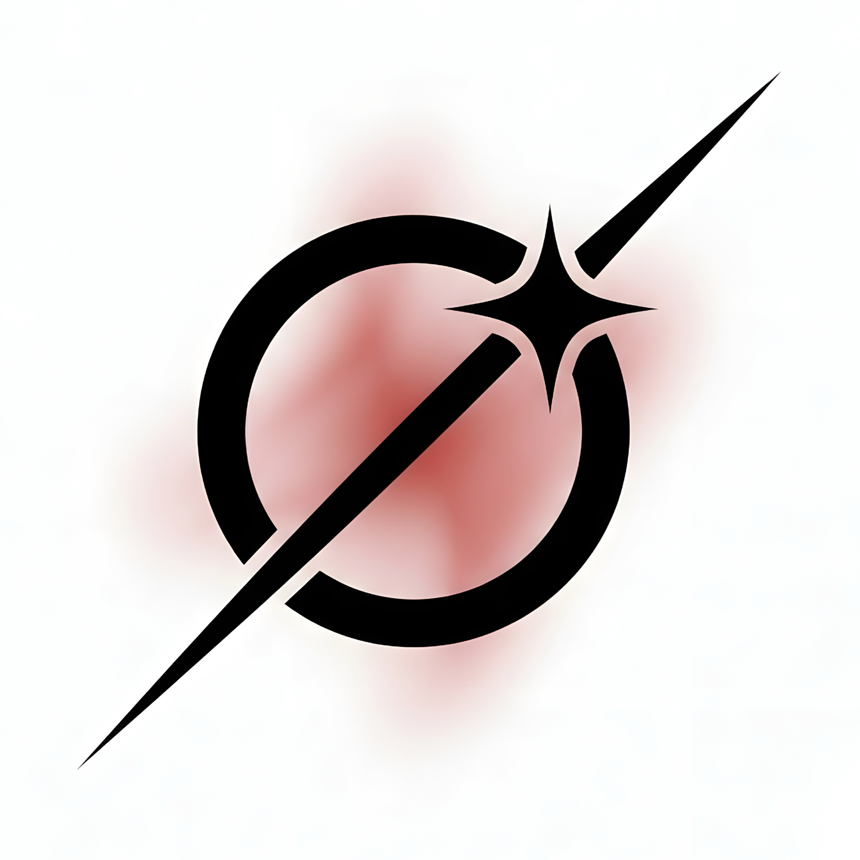 Phase Media app icon — circle with diagonal line and red glow