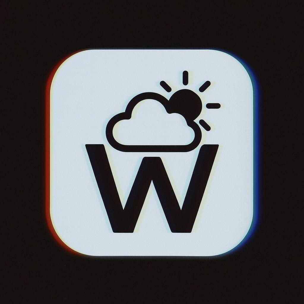 Weather Krd app icon — W with cloud and sun
